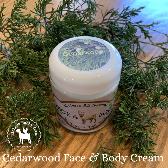 Cedarwood Handcrafted Goat Milk Face and Body Cream - eichershobbyfarm - Goat Milk Products - Avon, Minnesota