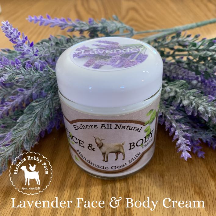 Lavender Handcrafted Goat Milk Face and Body Cream - eichershobbyfarm - Goat Milk Products - Avon, Minnesota