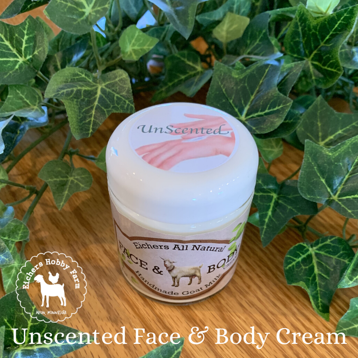 Unscented Handcrafted Goat Milk  Face and Body Cream - eichershobbyfarm - Goat Milk Products - Avon, Minnesota