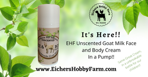 Unscented Handcrafted Goat Milk  Face and Body Cream in a pump 100ml